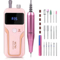 Electric Nail Drill Manicure Pedicure Polishing Tools Rechargeable Nail Drill and Nail Lamp Rechargeable 35000 RPM 8 Hours