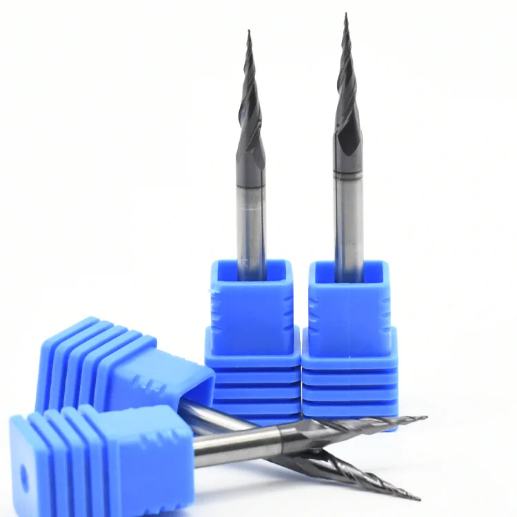 CNC Carbide 2 Flute 3 Flute Taper Ball Nose End Mill for Woodworking Wood 2D 3D Carving Bit Tapper Ballnose End Mill