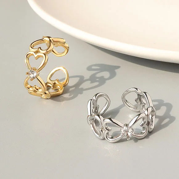 Wholesale New Unique Design Titanium 316L Stainless Steel Heart Ring for Women Jewelry