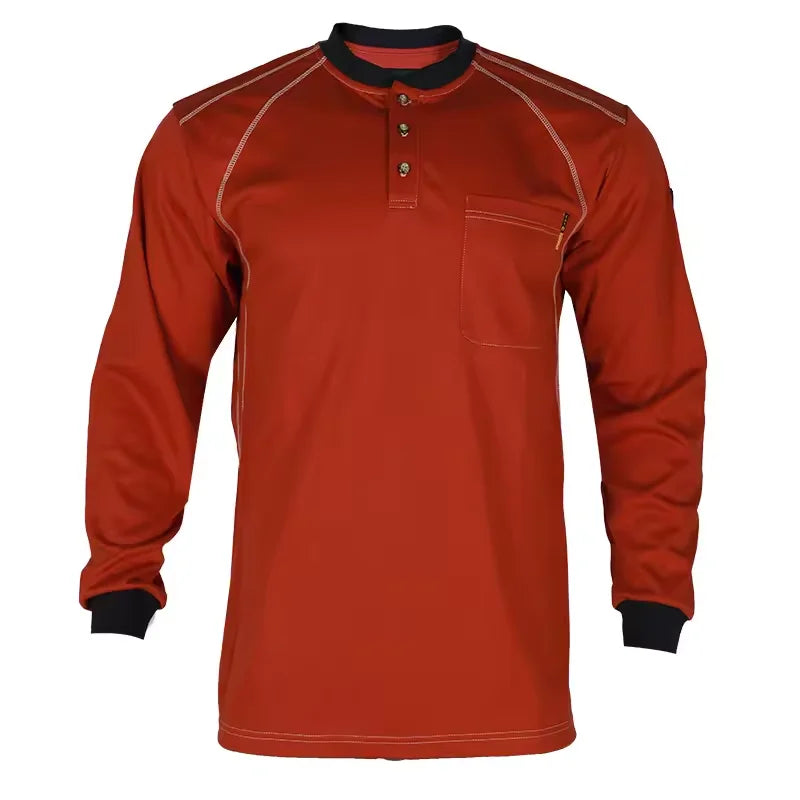 Factory Supply R&L Uniform Tee Fire Resistant Custom logo Manufacturer Shirts Wholesale Henley Work Shirt