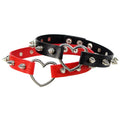 Gothic Punk Style Jewelry Women  Harajuku Necklace Spike Heart PU Leather Rivet Choker Necklace