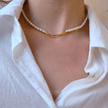 925 Sterling Silver Beaded Natural Freshwater Pearl Necklace Curl Long Irregular Bar Necklaces Women Boho Handmade Jewelry Hot