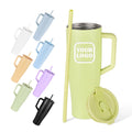 Custom Personalized 40 oz Travel Coffee Mug Stainless Steel Leakproof Insulated Vacuum Cup 40oz Tumbler With Handle and Straw