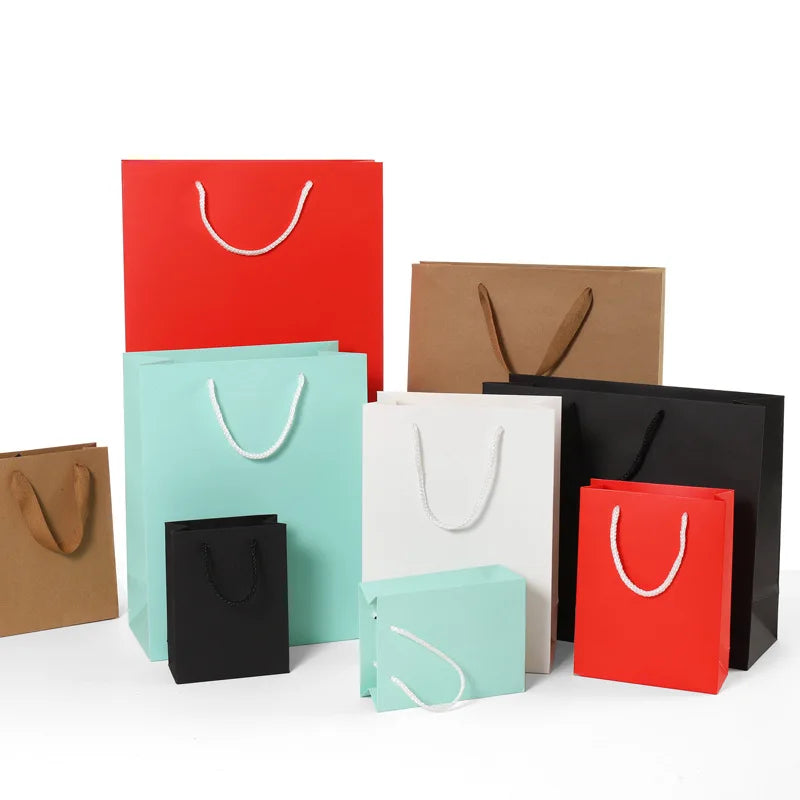 Cheaper Price Low Moq Custom Logo Luxury Pure Pink Blue Paper Bag Boutique Shopping Gift Paper Bags With Handle