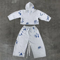 DCY 2025 Trending Product French Terry Oversized Tracksuit Hoodie EmbroideryCustom Zip up Hoodie SetPuff Printing Sweatsuits