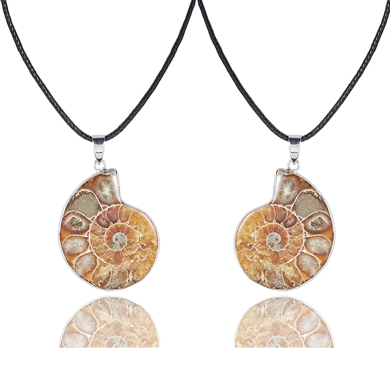 Wholesale Natural Conch Ammonite Silver Wrapped Pendant Natural Stone Pendant for Jewelry Making Hot Sale Christmas Gift