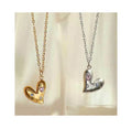 GT Trendy Colorful Crystal Zircon Love Titanium Steel Necklace No Fading Heart Pendant Necklace for Women Jewelry