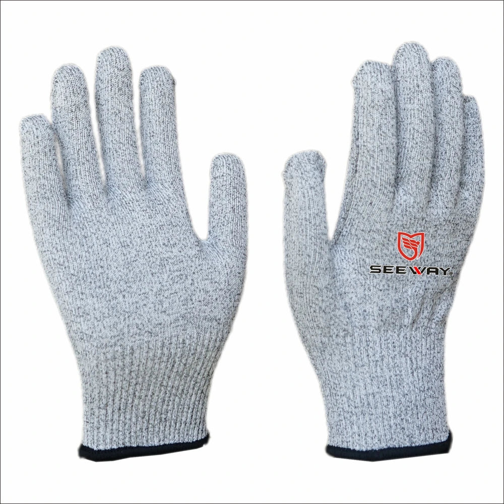 Seeway HPPE Anti Cut 5 Safety Gloves Protection Glove with Reinforced Fingertips for Added Durability