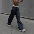 Enyami Street Wear Pants Solid Color Pockets Baggy Trouser Low Waist Cargo Parachute Pants for Ladies