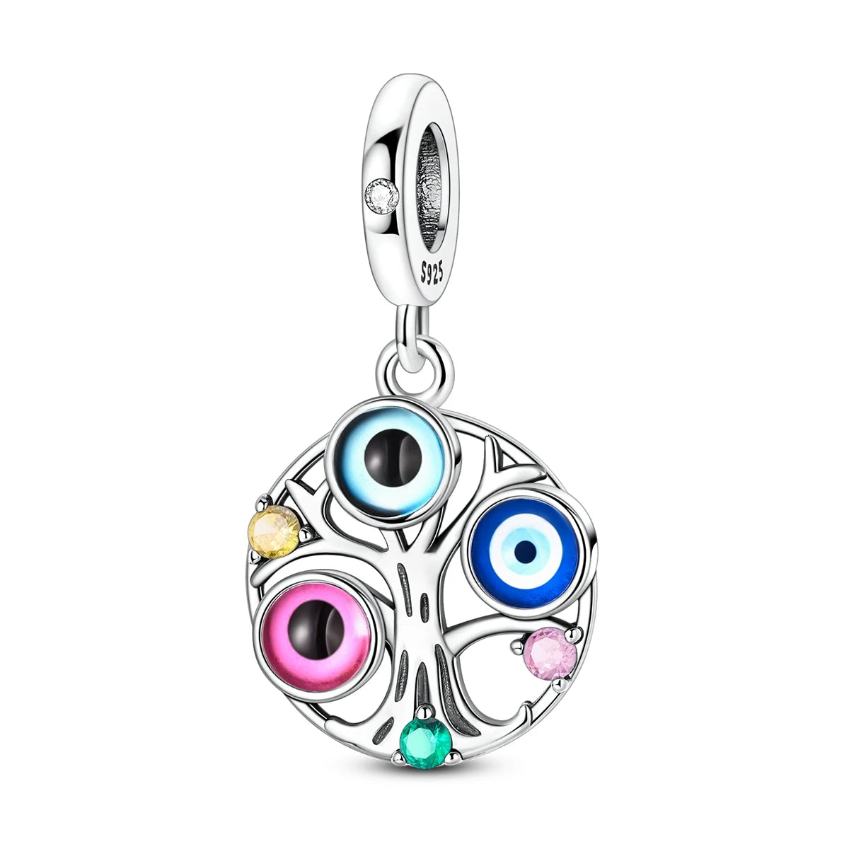 Silver Guardian Tree of Life Charms Fine Pendants for Gifts and Zircon Jewelry Fit Bracelet