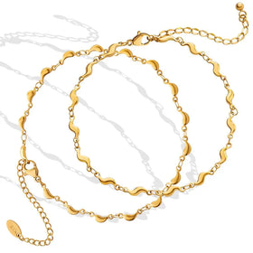 2023 New Design Geometric Non Tarnish Stainless Steel 18K Gold Plated Foot Anklet Jewelry for Women Gift
