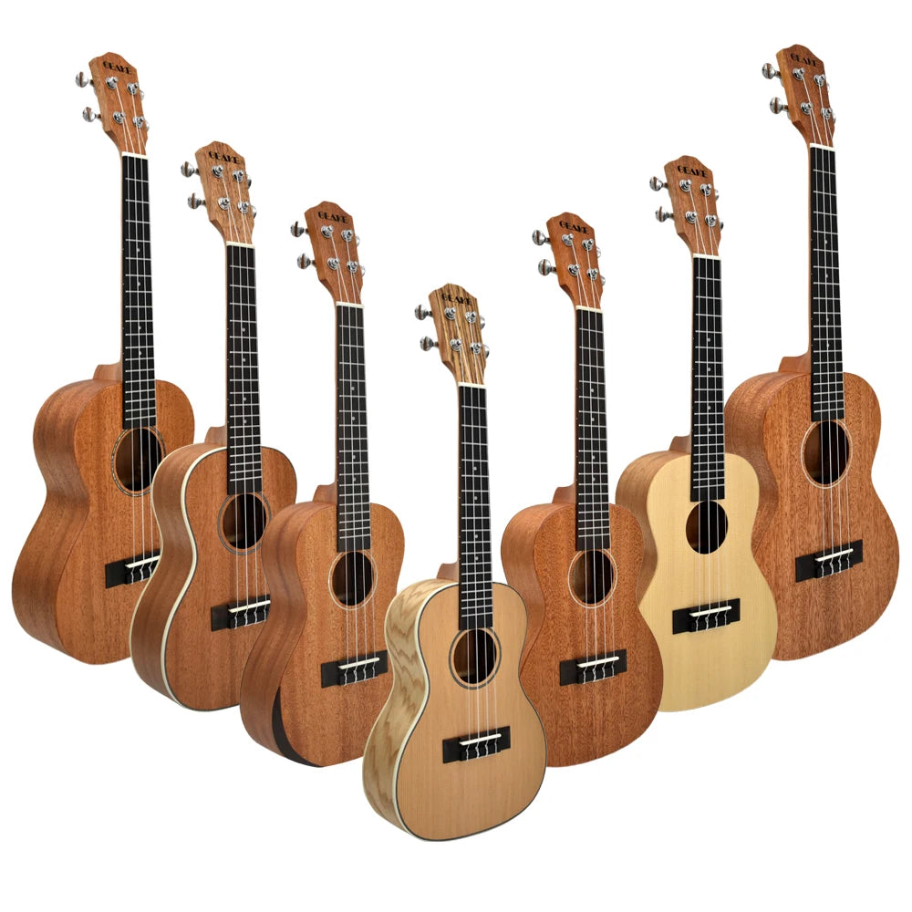High Quality Concert Ukuleles Top Solid Model From China Hot Sale with Spruce & Rosewood Back/Side Mahogany Body Nylon Strings
