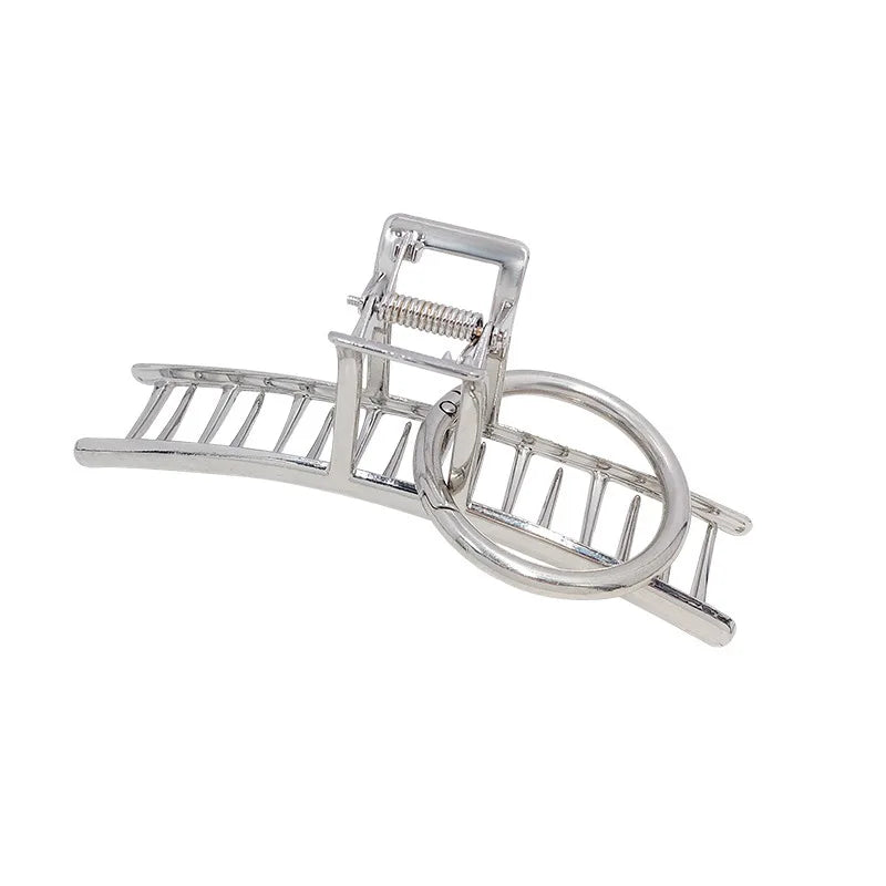 11.5CM Large Classical Metal Hair Claws Clips With Big Circle Pendants Zinc Alloy Hair Catch Barrettes Shark Hairpins for Women