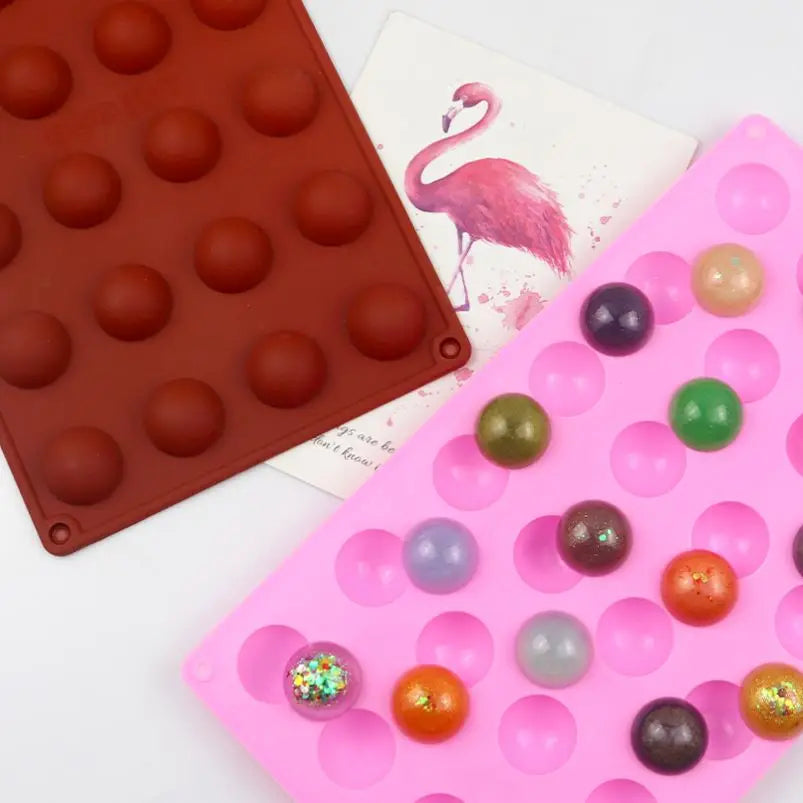 154 Factory Free Sample 24 Hole Ball Shape Silicon Resin Mold Silicon Chocolate Moulds Silicone Ice Cube Tray