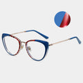 87007 Cat Eye  Myopia Glasses Anti Blue Light Women Blue Leopard Optical Tr90 Spring Leg Computer Eyeglasses Frame