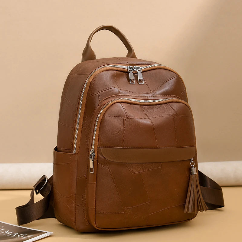 2024 New Leisure Backpack Travel Back Pack Female Shoulder Bag Custom Waterproof PU Leather Backpack for Women