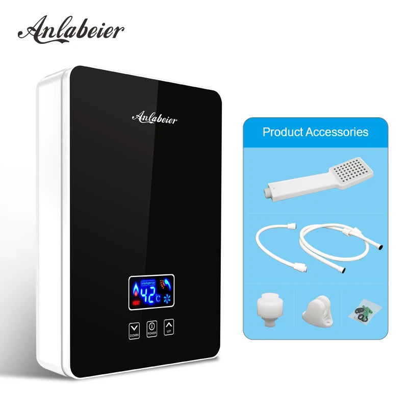 Energy-Saving Smart Tankless Water Heater Touch Control WiFi Remote IPx4 Waterproof LED Display 1-Year Warranty for Shower
