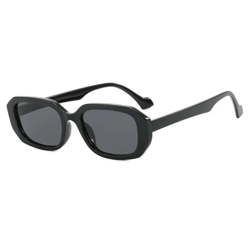 STORY KDD13153 Logo Custom Retro Leopard Polygon Sun Glasses UV400 Brown Lenses Shades 2024 New Small Frame Rectangle Sunglasses
