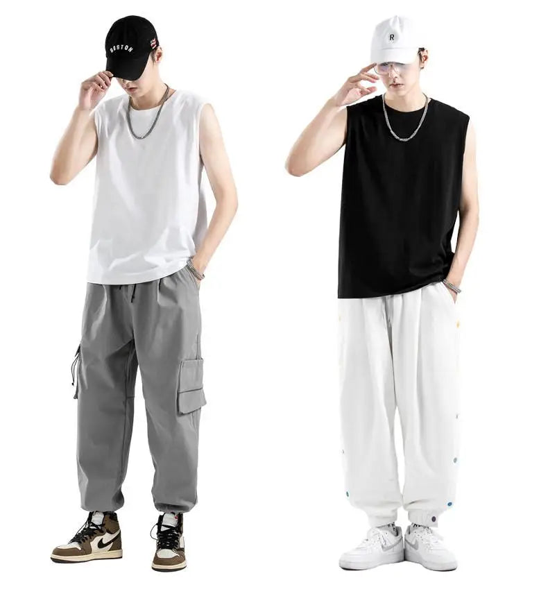 Wholesale 100% Cotton Gym Tank Top for Men Unisex Summer Workout Fitness Casual Style Breathable Knitted Custom 230gsm