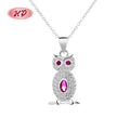 Personalized Owl Animal Silver Plating Cubic Zirconia Fashion Jewelry Necklace for Women Wholesale