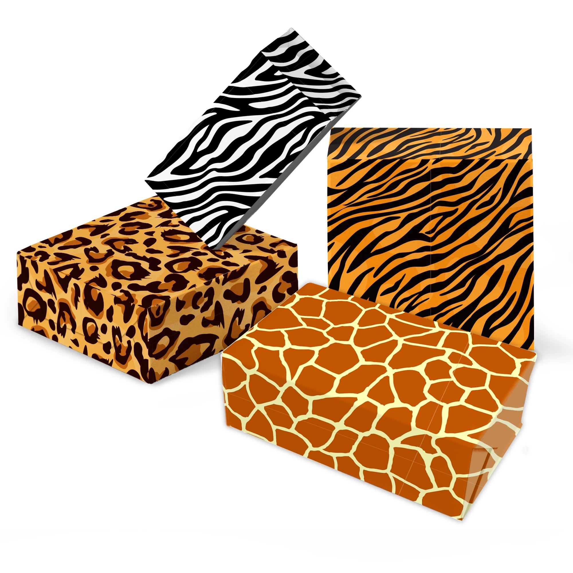 Huancai Leopard Animal Printed Tissue Paper Gift Wrapping Paper Sheets Candy Packing for Kids Birthday Safari Party Supplies