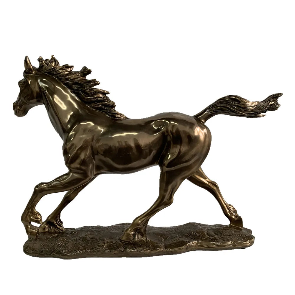 Factory Direct Custom Antique Flying Horse Resin Cold Cast Bronze Statue Model Handmade Waterproof Corrosion Resistant Elegant