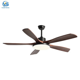C002 52-Inch DC Motor Ceiling Fan with LED Light 5 Blades Modern Design Remote Control Living Room Custom Ceiling Fans for Sale