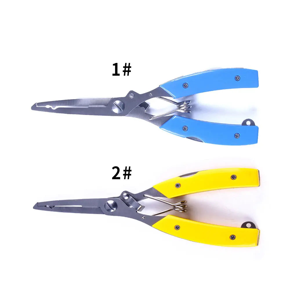 Stainless Steel Fishing Pliers Clamp Split Ring Steel Blade Line Cutter Multifunction Fishing Tackle Tool