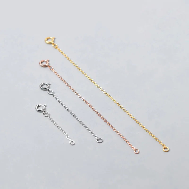 925 Sterling Silver Decoration Extension Chains Bracelet Necklace Extend Tail Chains DIY Jewelry Accessories