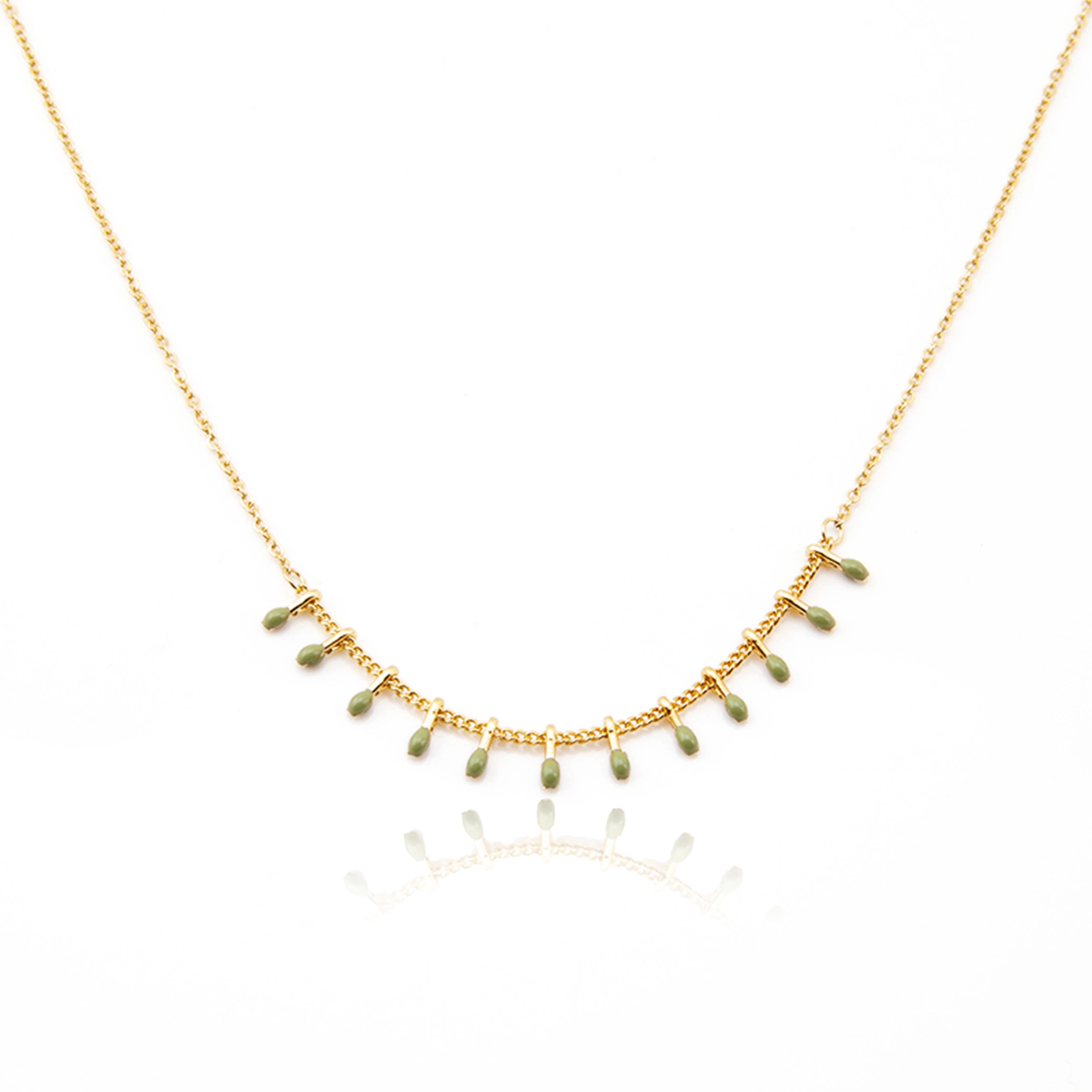 Latest Design Jewelry Stainless Steel Link Chain Colorful Oil Drip Pendant Diy Necklace Charms Gold Plated Necklace for Gift