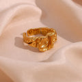 Irregular Exaggerated Open Rings 18K Gold Plated Stainless Steel Adjustable Statement Rings Women Jewelry