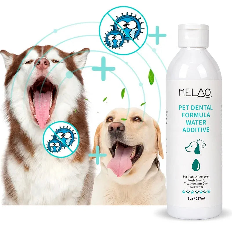 MELAO Custom Private Label Pet Dental Formula Water Additive Dog Cat Teeth Whitening