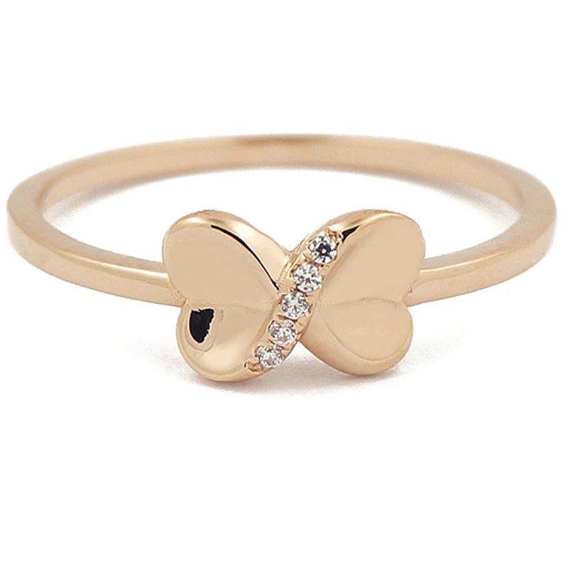 Butterfly Shape AU750 Rings Real 18 Karat Gold Rings for Women Real Gold Jewelry