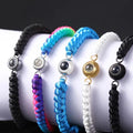Lateefah OEM Projection Jewelry Braided Rainbow Couple Bracelet Personality Photo Titanium Steel Bracelet for Women Gift