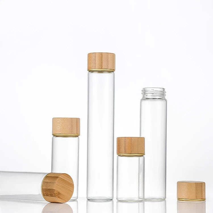 Wholesale Clear Round Glass Bottle 47mm Diameter Tubes Sealed Glass Container Jar