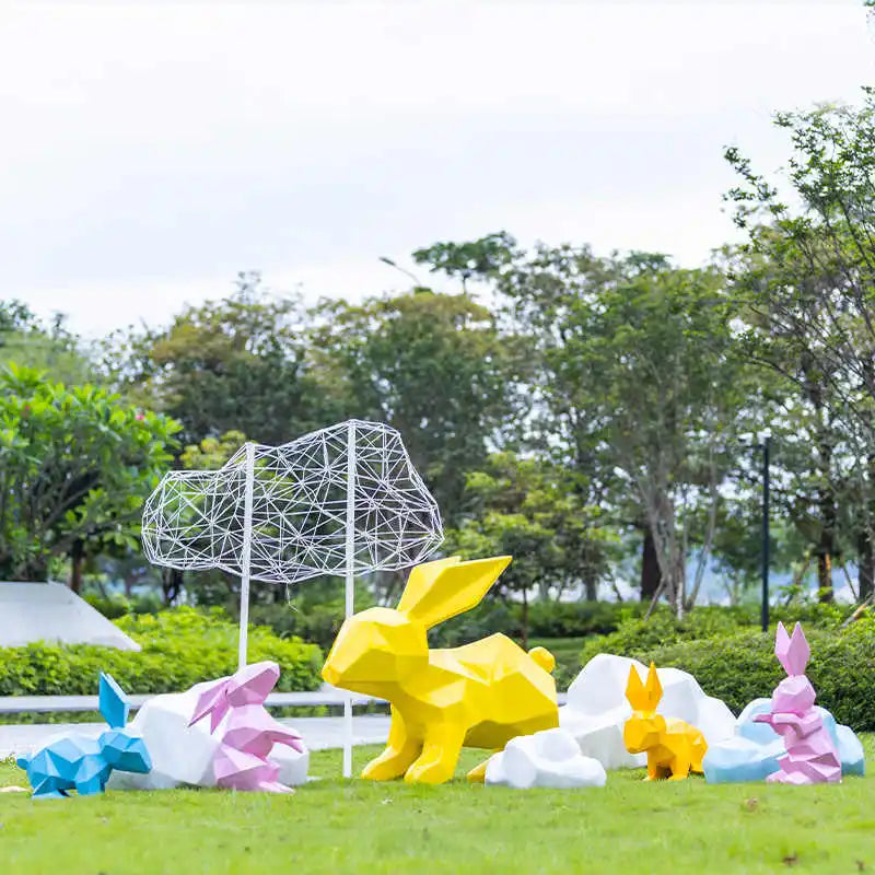 Giant Life Size Easter Decoration Large Bunny Rabbit Resin Animal Statues for Easter Decoration MegaBDM