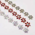 JFRC027 DIY Glitter Trim Red Crystal Applique Trim Rhinestone Chain Crystal Rhinestone Trimming Rhinestone Dress Chain
