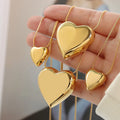 Korean Ins Wind Heart-Shaped Heart Necklace Female Light Luxury Niche Design Stainless Steel Clavicle Chain Necklace Jewelry