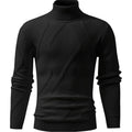 Men's Winter Casual Slim Knit Sweater High Neck Crew Collars Letter Pattern Decoration Breathable Anti-Shrink