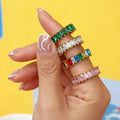 SSeeSY Joyas Anillos Non Tarnish Fashion Plated Gold Stainless Steel Jewelry Zircon Rings for Women