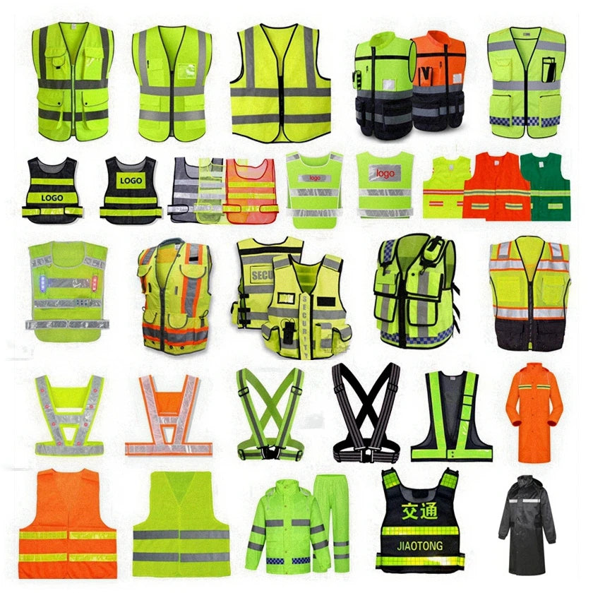 Safety Coverall Elastic Waist Belt High Vis Security Coat 3m Safety Reflective Tape Clothing Red Reflective Vest