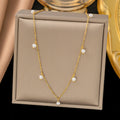 HOVANCI New Fashion Bead Satellite Charm Chain Necklace Jewelry Spaced Out Pearls Choker for Women Necklace