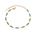 Waterproof Chain Bracelet 18K Gold Plated Stainless Steel Jewelry Set Mulit Turquoise Bracelet for for Women Girls Gift