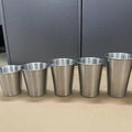350ml/500ml Outdoor Camping Drinking Beer Cup Stackable Durable Stainless Steel Tumbler Pint Cup Brushed Steel Coffee Cup