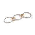 J&D Jewelry Two Tone Clear Zirconia Three Piece Set Ring 18K PVD Gold Plated Stainless Steel Semi-precious Ring Set for Woman