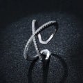 925 Pure Silver Opening Ring Temperament Geometric Diamond Ring Pure Silver Jewelry Wholesale 2022 New