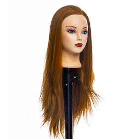 PVC Female Hair Training Head Teaching Head Salon Head Model Synthetic Hair Makeup Silicone Face
