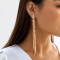 Long Cross Snake Chains Tassels Earrings for Women Trendy Ladies Earrings Hanging Accessories 2025 Fashion Jewelry Female Gifts