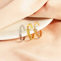 Custom Name 12 Birthstone Rings Fashion Jewelry Gold Plated Letter Stainless Steel Diamond Ring for Lovers