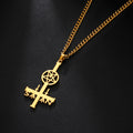Religious Christian Faith Jesus Gold Classic Cross Charm Pendant Stainless Steel Jewelry Plain Cross Necklace
